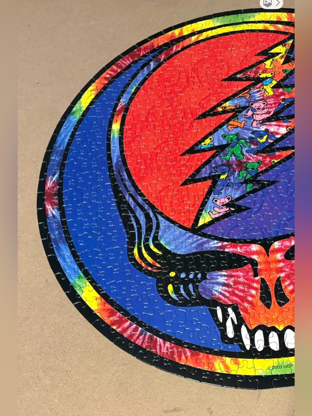 Rare Disc. 2003 Grateful Dead "Steal Your Face" Logo 500 Piece Puzzle, Complete - Picture 3 of 14
